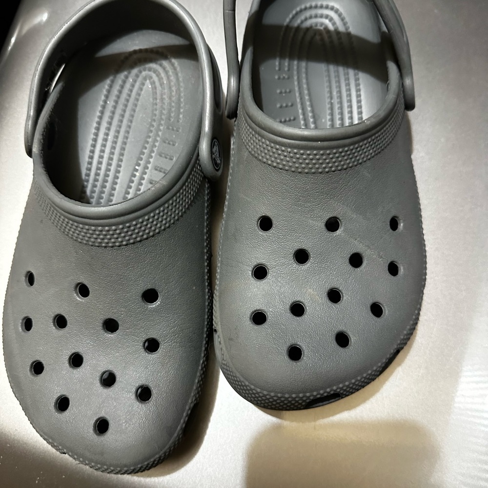 Gray Kid Size 3 Crocs